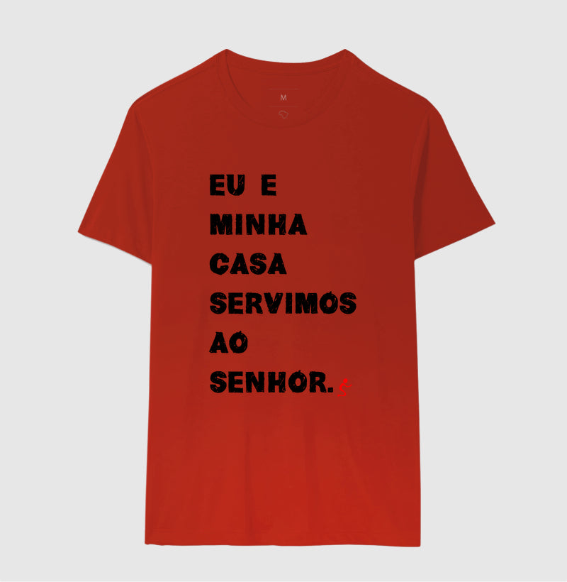 Camiseta Masculina Eu e Minha Casa – Moda Cristã com Estilo e Propósito | Semeador Store