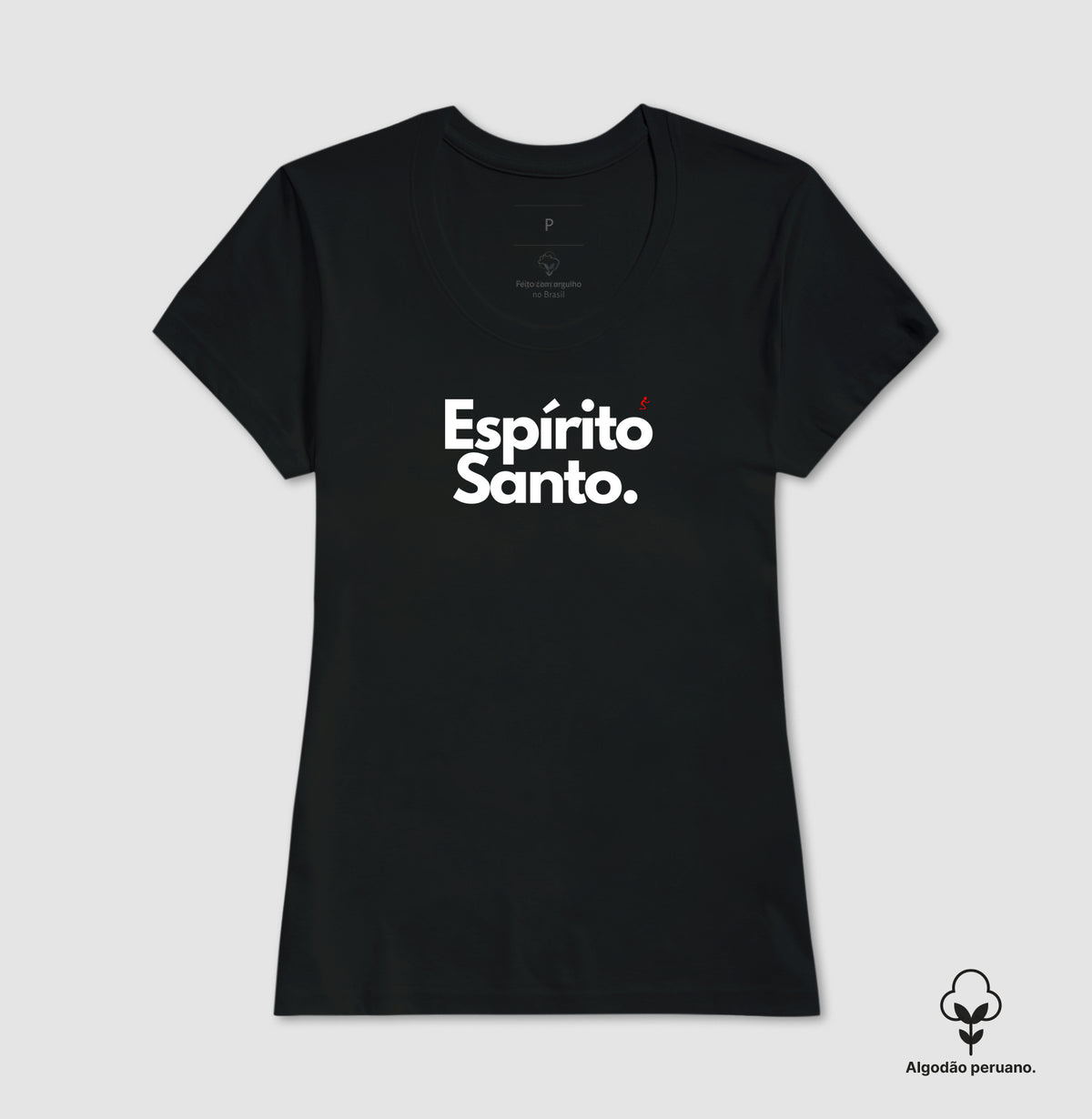 Camiseta Feminina "Espírito Santo" – Fé e Estilo com Algodão Peruano Premium | Semeador Store