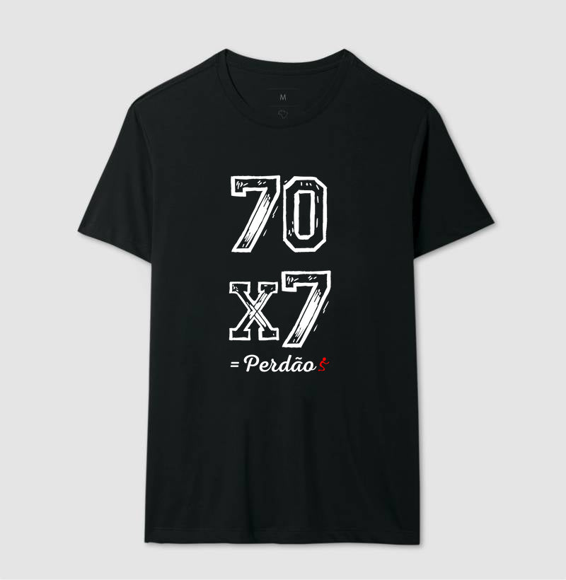 Camiseta Masculina Perdão 70x7 – Moda Cristã com Estilo e Propósito | Semeador Store