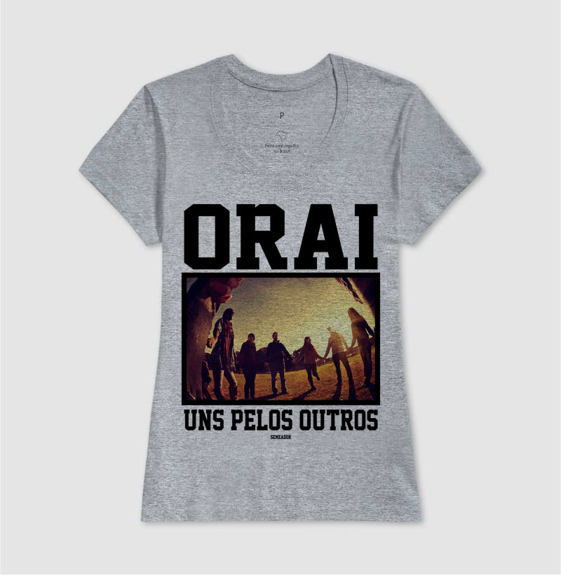 Camiseta Cristã Feminina – “Orai” com Estilo e Fé em Cada Detalhe | Semeador Store
