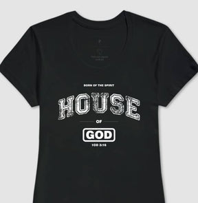 Camiseta Cristã Feminina – “House of God” com Estilo e Fé em Cada Detalhe | Semeador Store