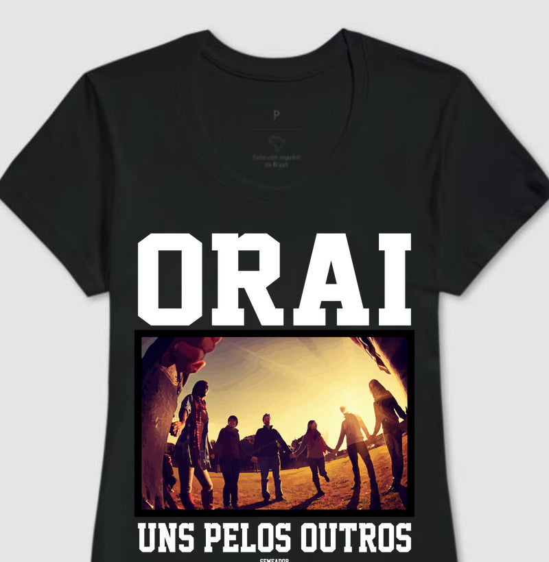 Camiseta Cristã Feminina – “Orai” com Estilo e Fé em Cada Detalhe | Semeador Store