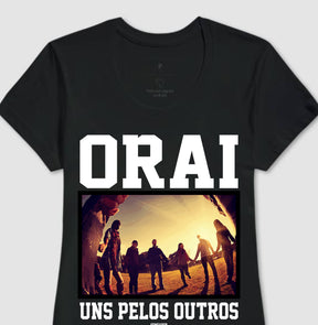 Camiseta Cristã Feminina – “Orai” com Estilo e Fé em Cada Detalhe | Semeador Store