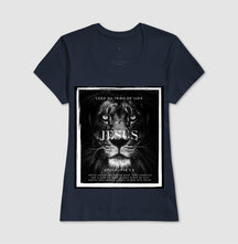 Camiseta Cristã Feminina – “Leão da tribo de Judá” com Estilo e Fé em Cada Detalhe | Semeador Store