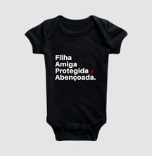 Body Infantil Cristão "Abençoada" – Fé com Conforto para os Primeiros Meses | Semeador Store