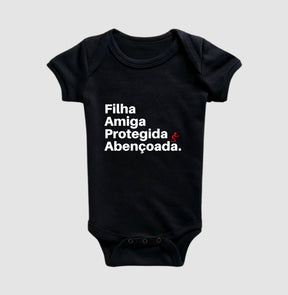 Body Infantil Cristão "Abençoada" – Fé com Conforto para os Primeiros Meses | Semeador Store