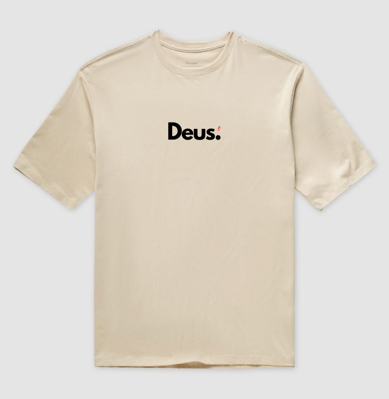 Camiseta Gospel Oversized "Deus" – Fé com Estilo Cristão Streetwear | Semeador Store