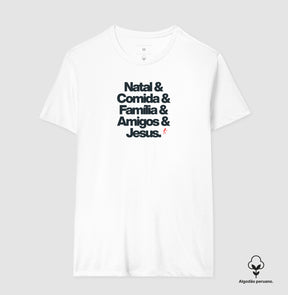 Camiseta Masculina Algodão Peruano Natalina