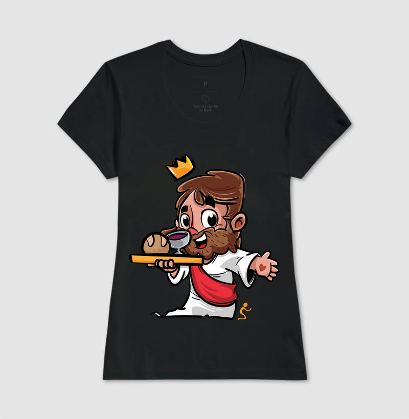 Camiseta Cristã Feminina – “A Ceia” com Estilo e Fé em Cada Detalhe | Semeador Store