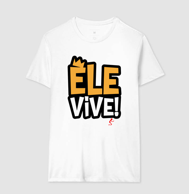 Camiseta Masculina Ele vive – Moda Cristã com Estilo e Propósito | Semeador Store