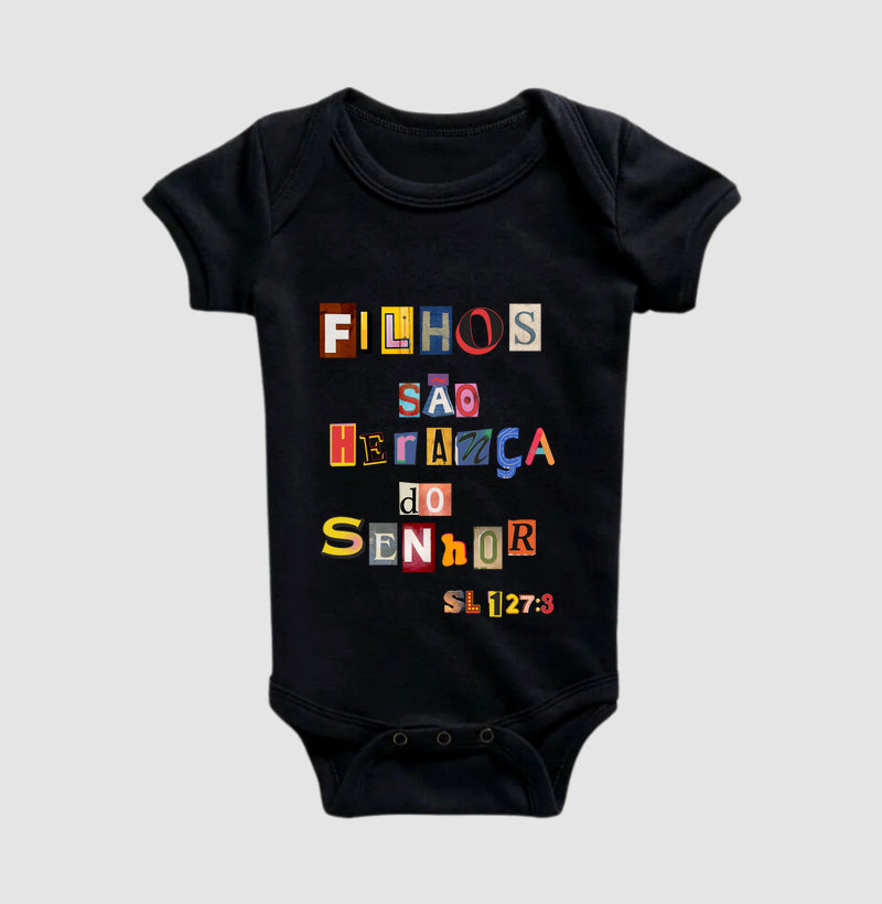 Body Infantil Cristão Filhos São Herança do Senhor – Fé com Conforto para os Primeiros Meses | Semeador Store