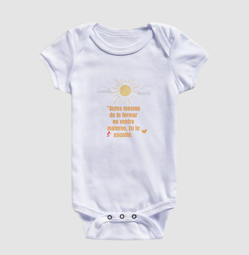 Body Infantil Cristão Eu te conheço – Fé com Conforto para os Primeiros Meses | Semeador Store