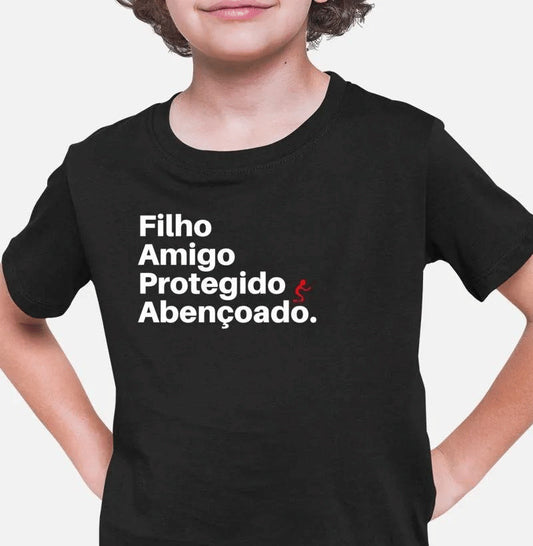 Camiseta Infantil Abençoado