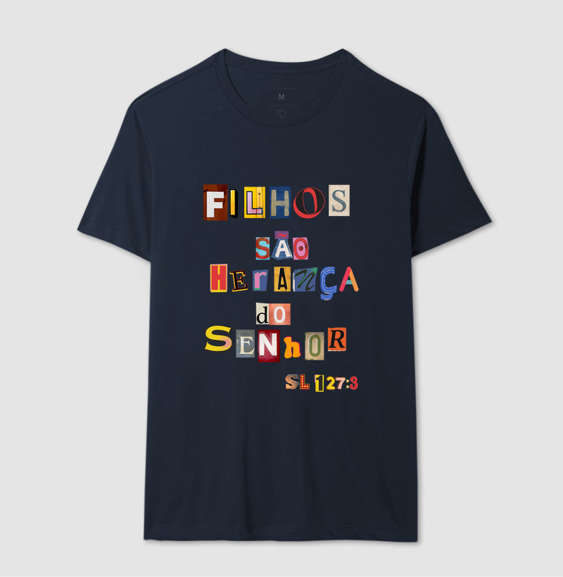 Camiseta Masculina Filhos são herança do Senhor – Moda Cristã com Estilo e Propósito | Loja Semeador