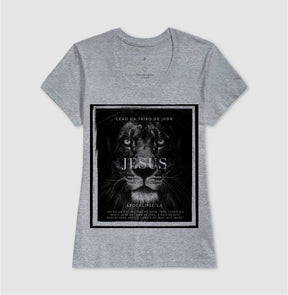 Camiseta Cristã Feminina – “Leão da tribo de Judá” com Estilo e Fé em Cada Detalhe | Semeador Store